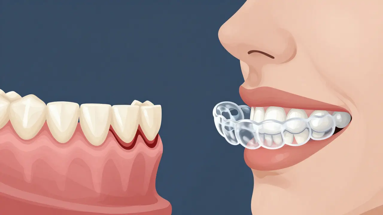 Porovnání odstranění emalu pro fazety a pohybu zubu pomocí transparentních držáků.