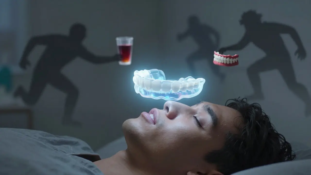 Ochranná destička odrazuje síly zubního škrábání a kyselých potravin během spánku.