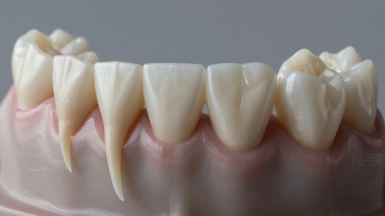 Detailní pohled na různé typy zubů a jejich tvary