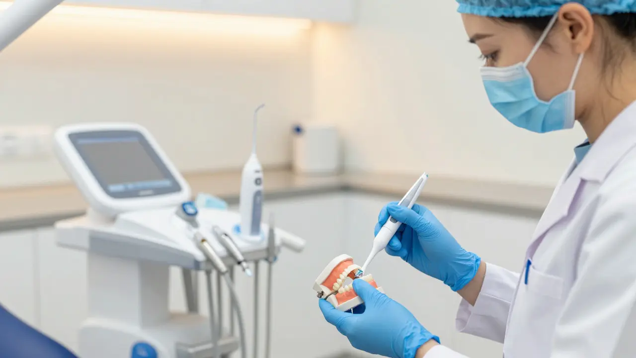 Hygiena implantátů pomocí speciálních nástrojů v ordinaci