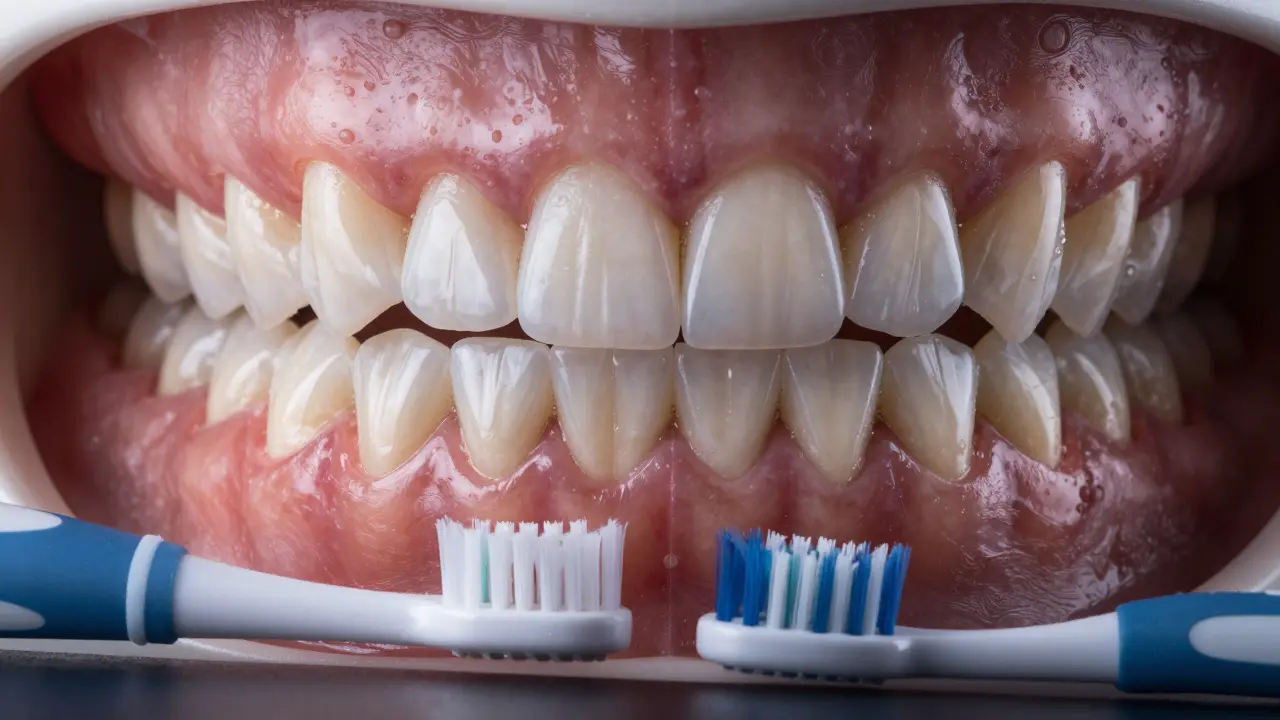Srovnání zdravých fasetek a důsledků špatné hygieny